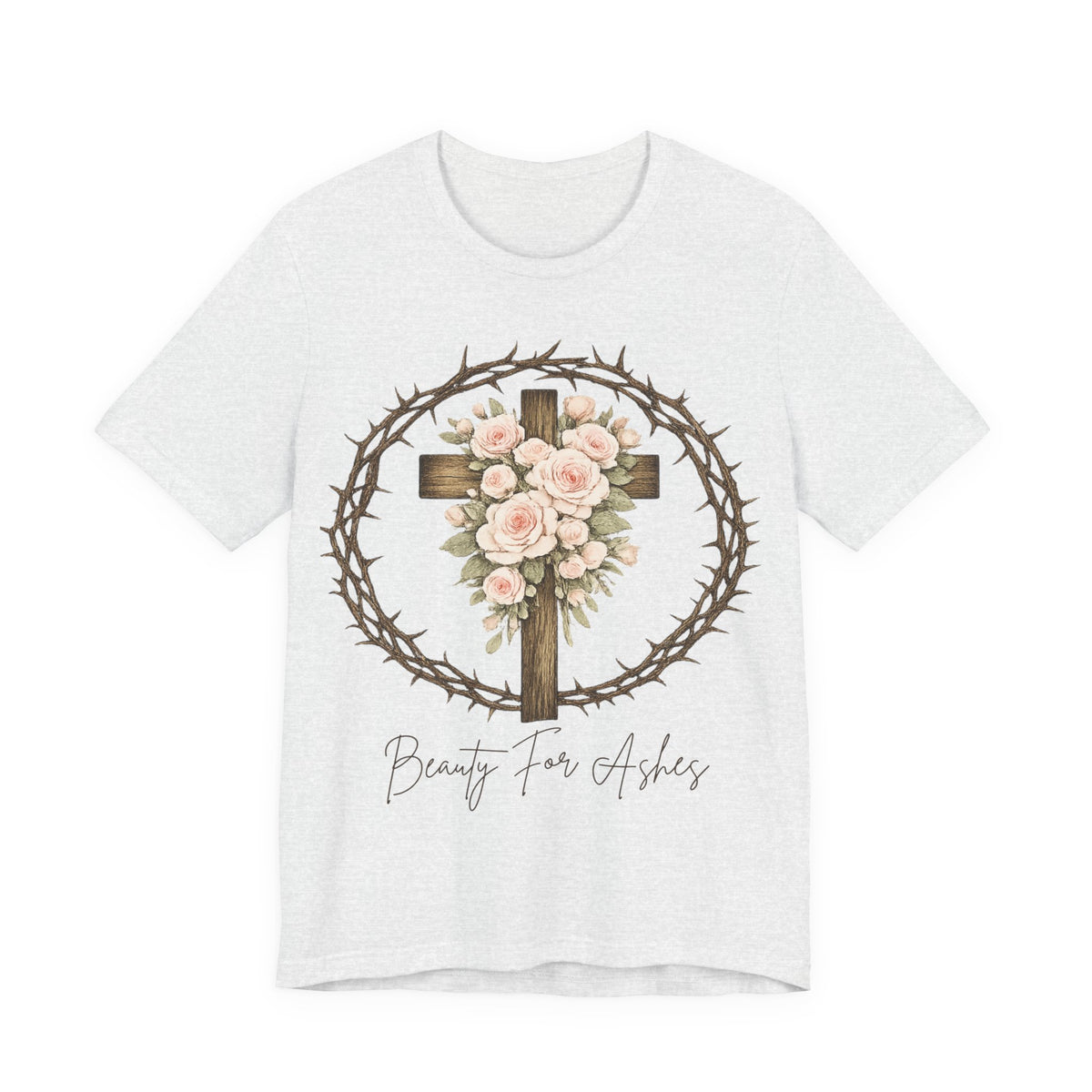Beauty for Ashes Soft Vintage Floral Cross Tee