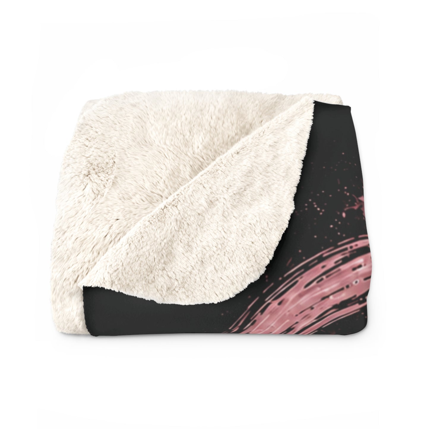 Sherpa Blanket — Pink Rose Cross with Proverbs 31:25 Christian Throw