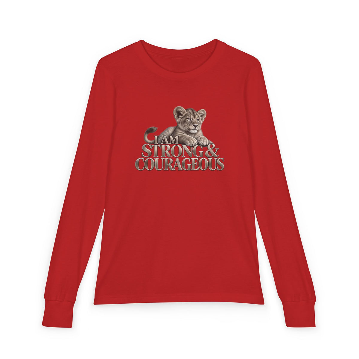 I Am Strong & Courageous Youth Long Sleeve Tee
