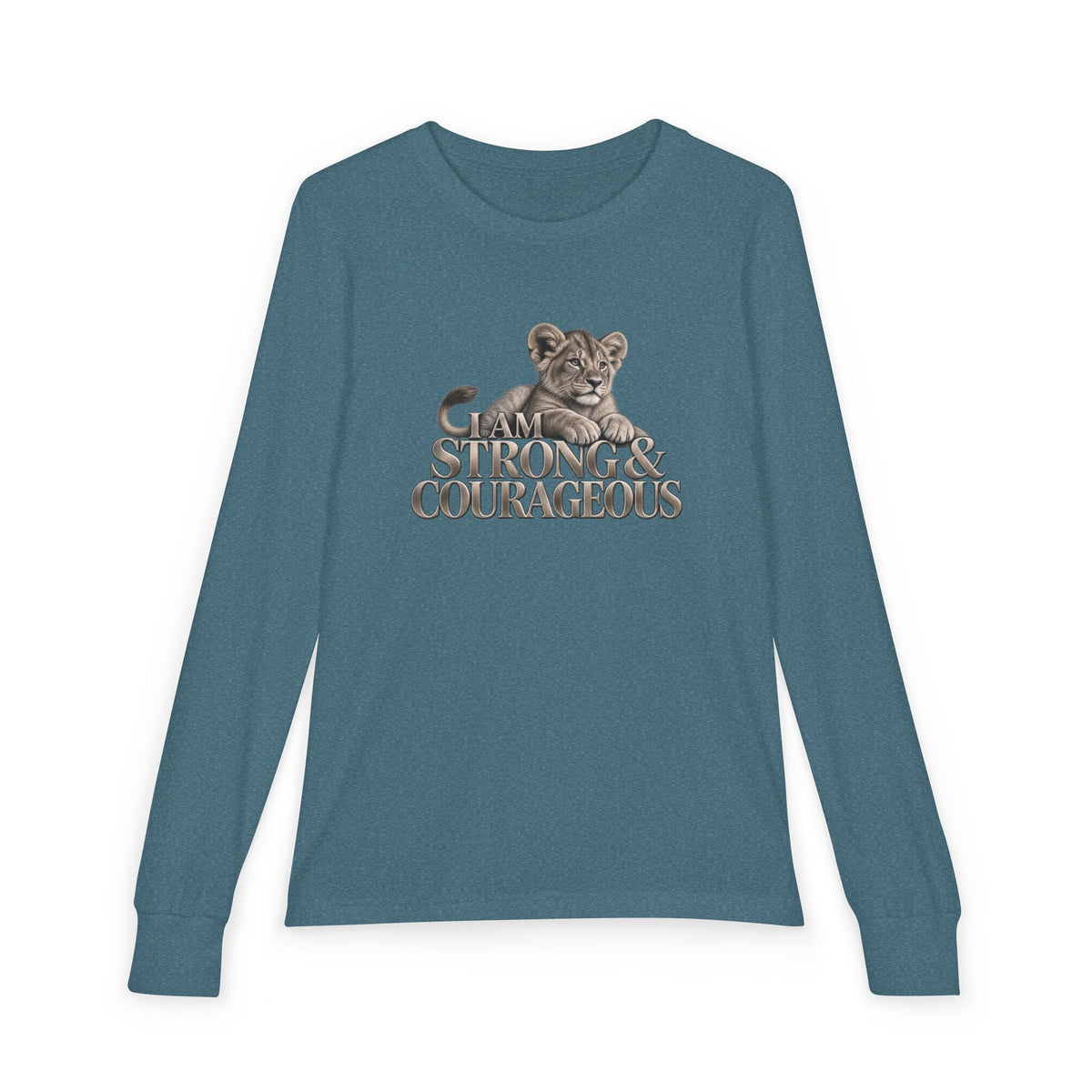 I Am Strong & Courageous Youth Long Sleeve Tee