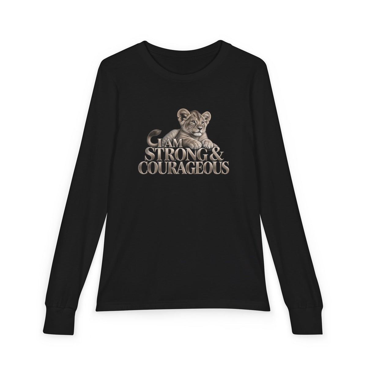 I Am Strong & Courageous Youth Long Sleeve Tee