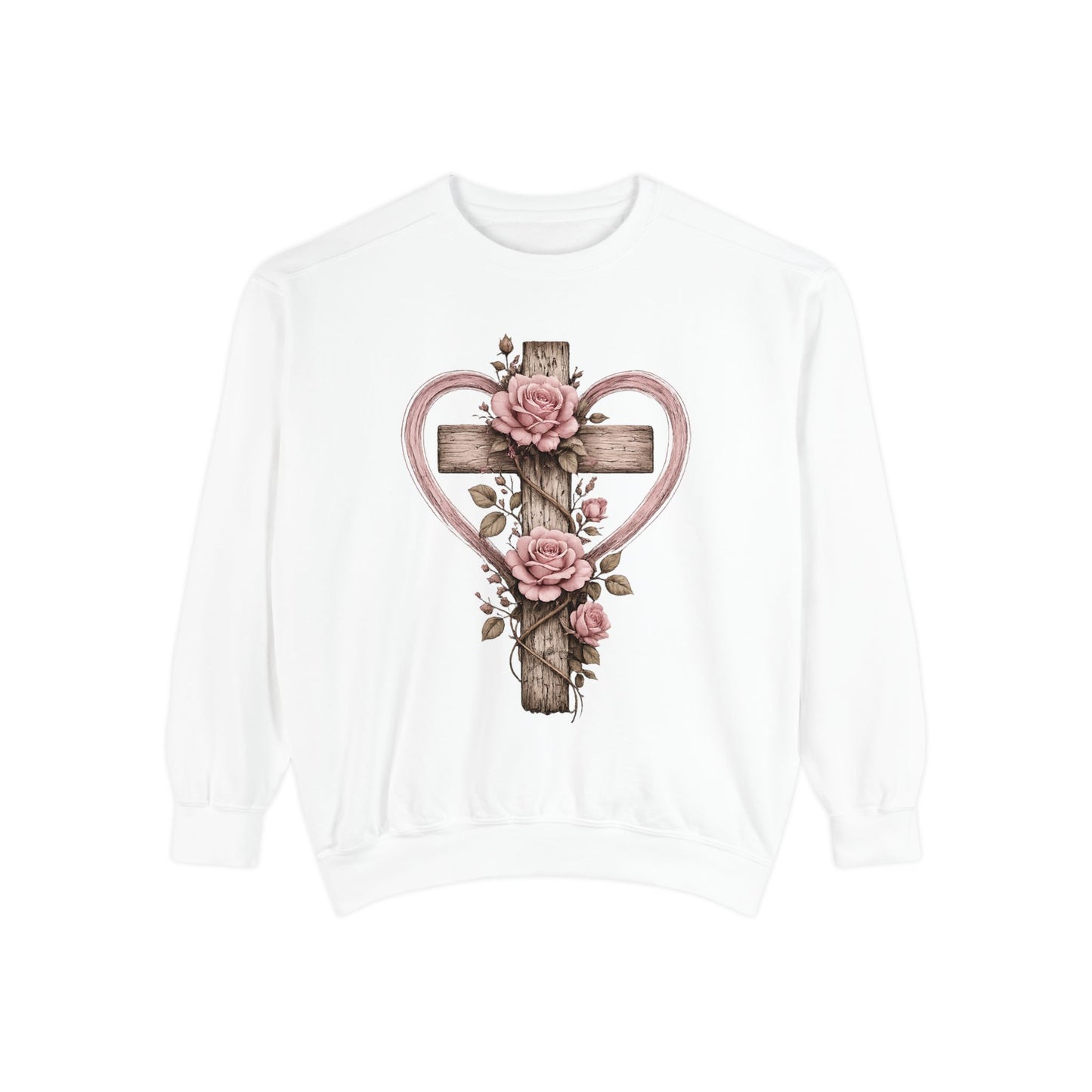 Proverbs 31 Floral Cross Sweatshirt | Feminine Christian Crewneck | Vintage Faith-Inspired Sweater | Rustic Cross & Rose Christian Apparel