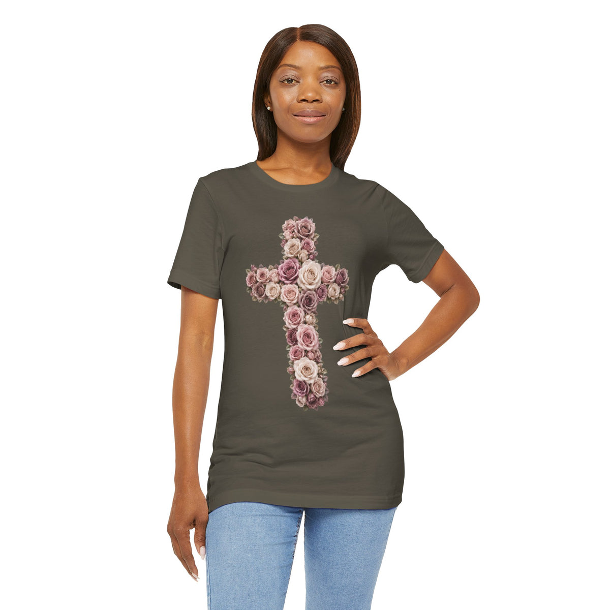 Esther Rose Floral Cross Tee