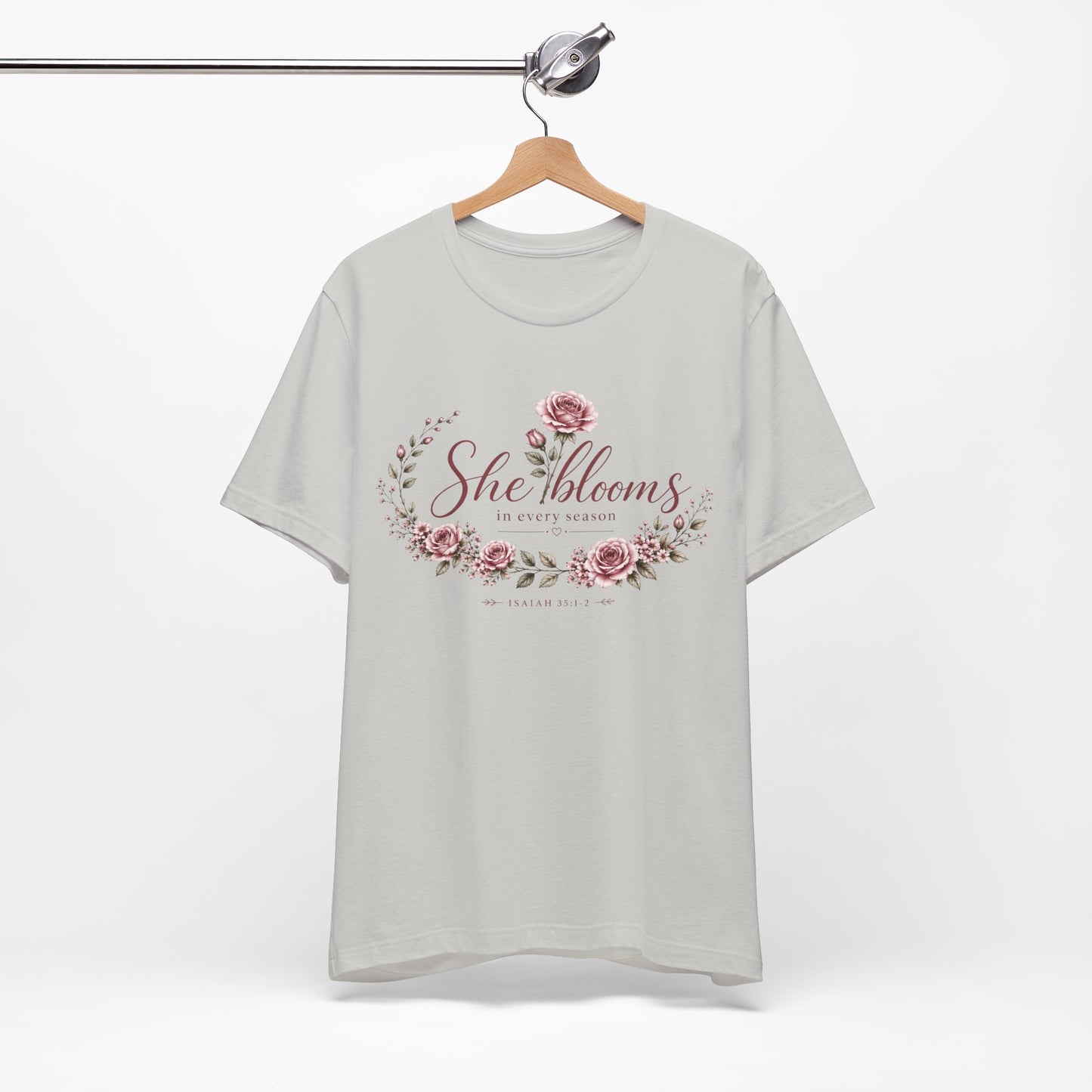 She Blooms in Every Season™ | Signature Floral Faith Tee