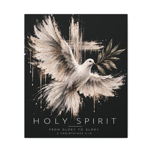 Holy Spirit Dove Canvas | Christian Wall Art | Neutral Faith Home Décor