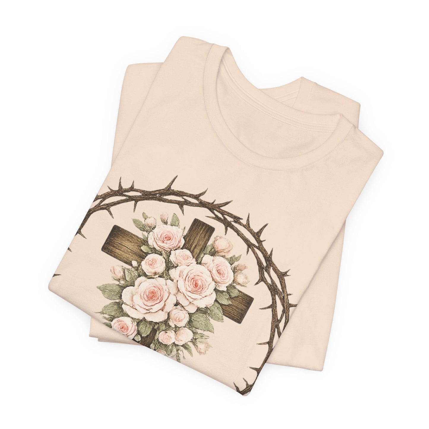Beauty for Ashes  Soft Vintage Floral Cross Tee