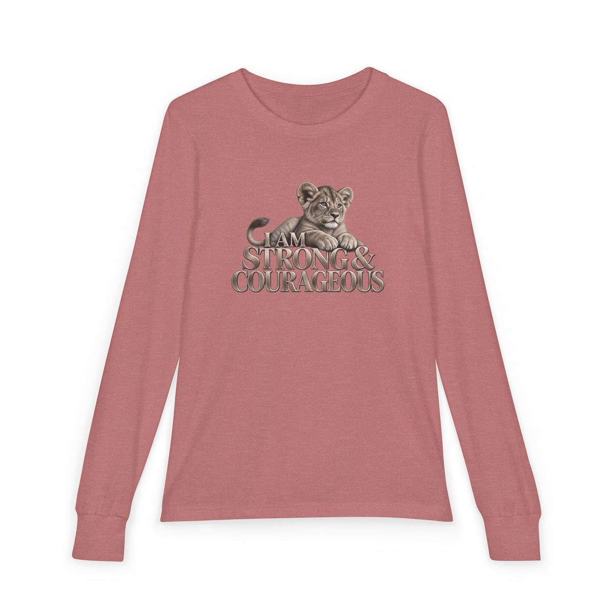 I Am Strong & Courageous Youth Long Sleeve Tee