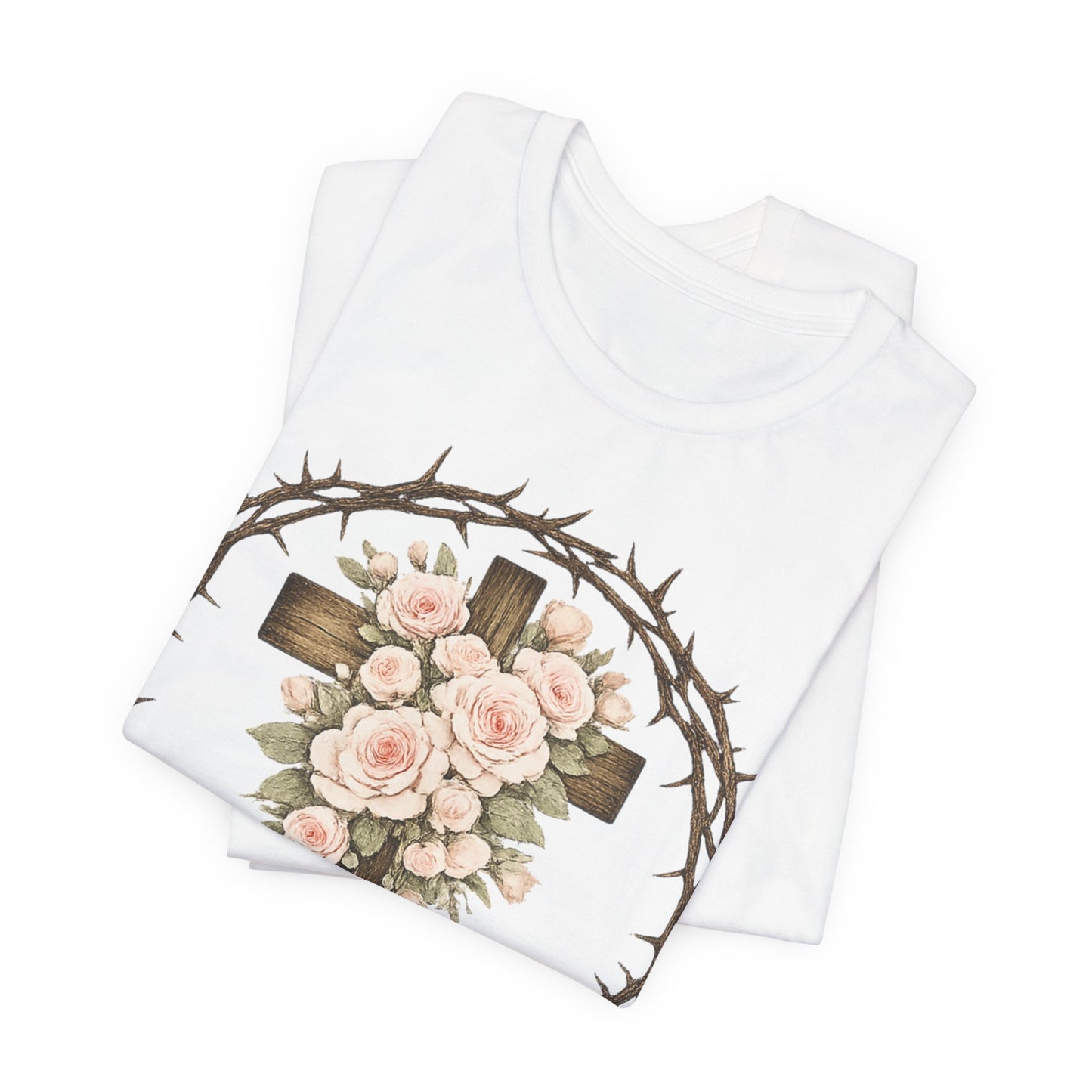 Beauty for Ashes  Soft Vintage Floral Cross Tee