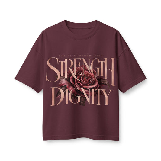 Strength & Dignity Rose Tee | Proverbs 31:25