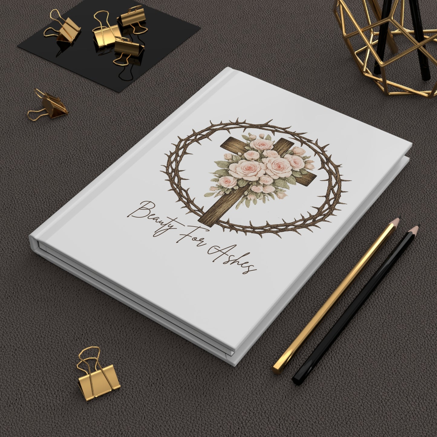 Beauty For Ashes Christian Journal | Floral Cross Notebook | Faith-Based Gift for Women | Inspirational Scripture Journal | Isaiah 61:3