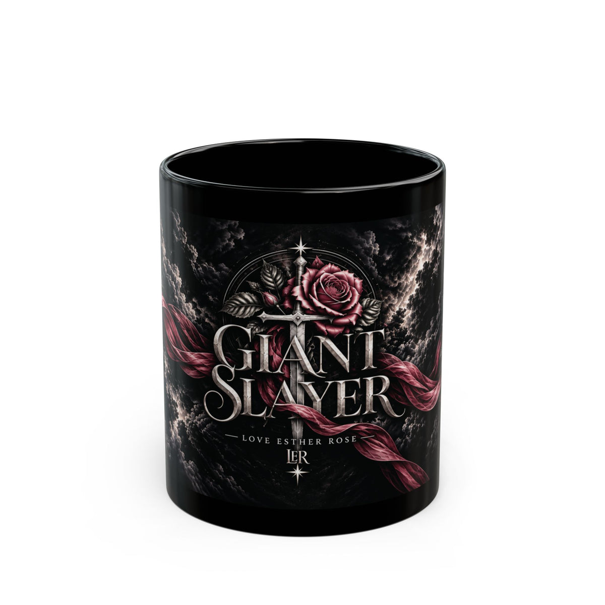 GIANT SLAYER | Luxury Christian Black Ceramic Mug – 11 oz & 15 oz