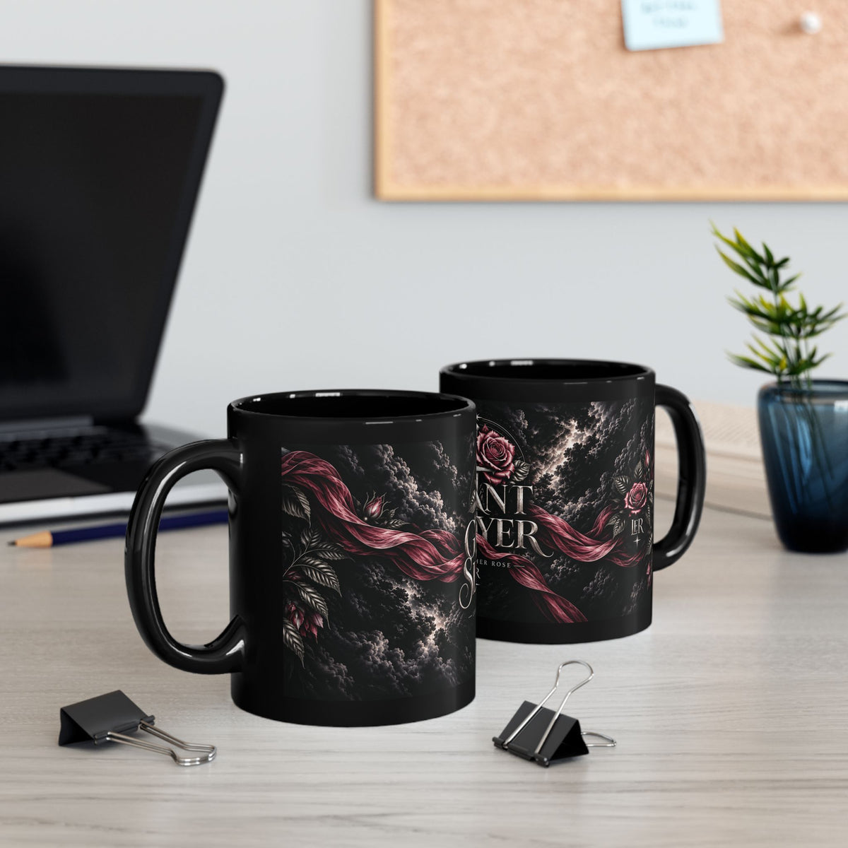 GIANT SLAYER | Luxury Christian Black Ceramic Mug – 11 oz & 15 oz