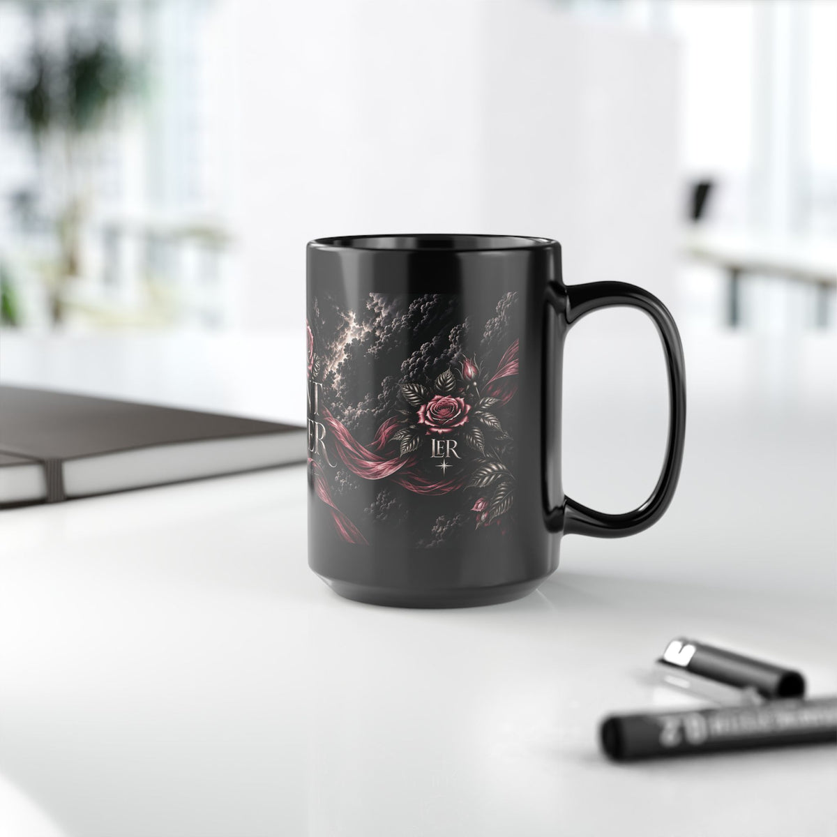 GIANT SLAYER | Luxury Christian Black Ceramic Mug – 11 oz & 15 oz