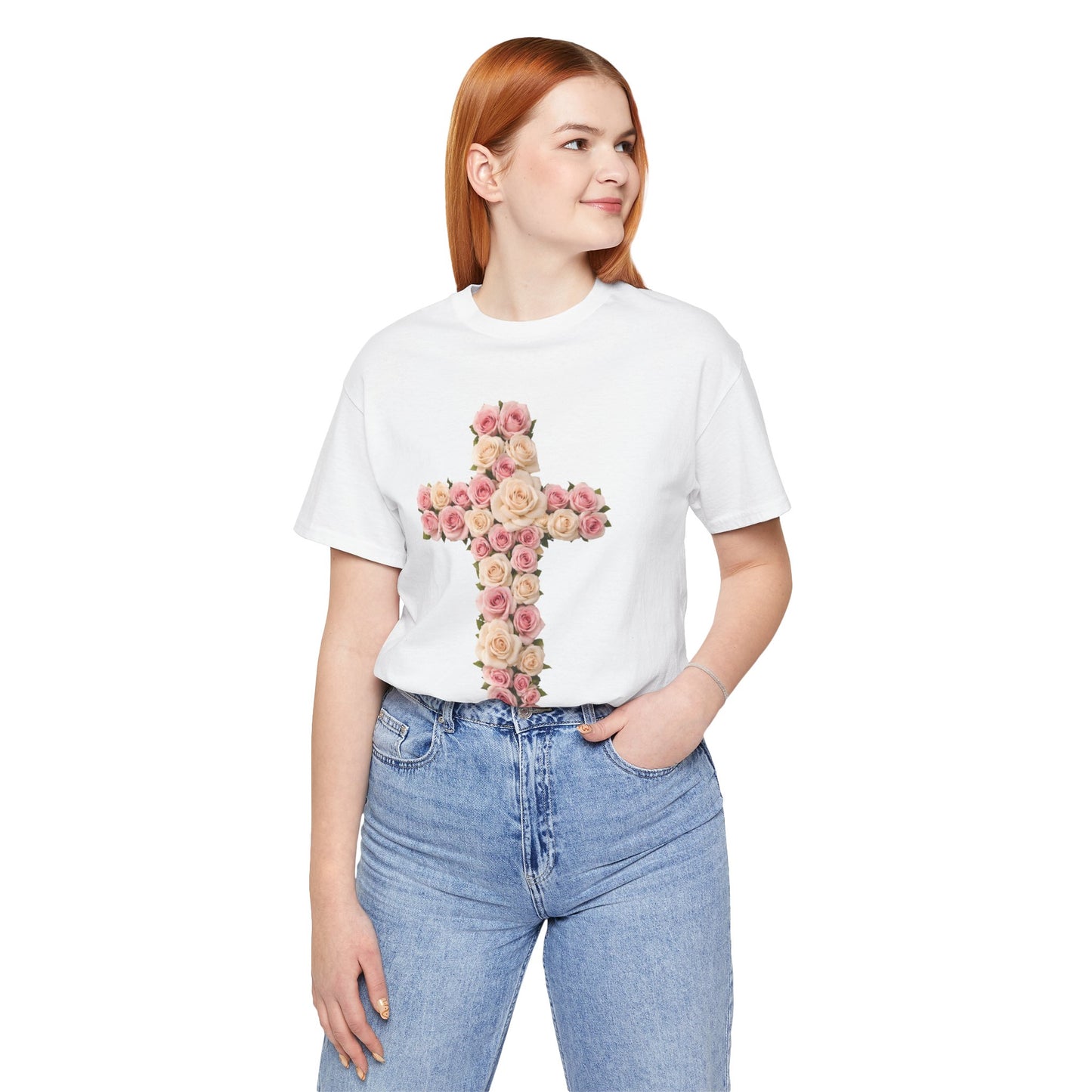 Beauty for Ashes Floral Cross Tee | Christian Shirt for Women | Isaiah 61:3 Inspired | Feminine Faith Apparel
