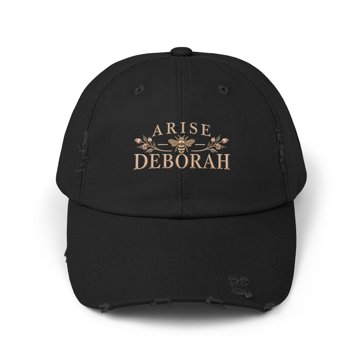 Arise, Deborah Distressed Embroidered Hat