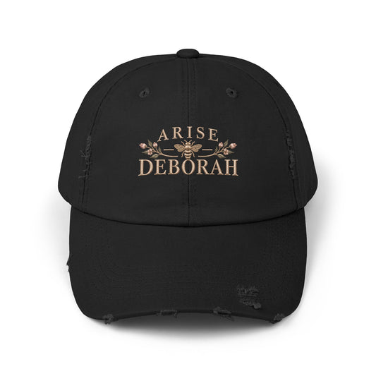 Arise, Deborah Distressed Embroidered Hat