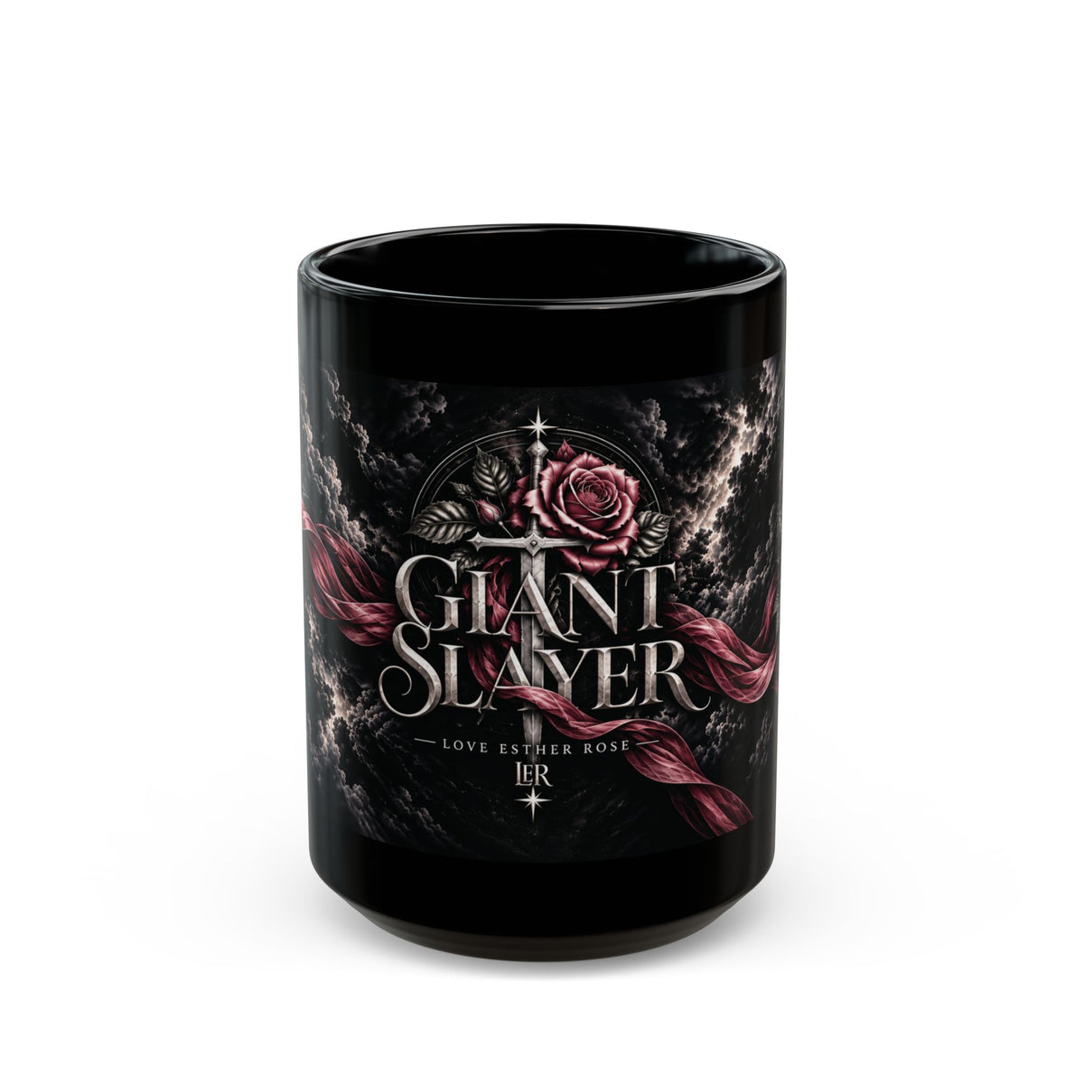 GIANT SLAYER | Luxury Christian Black Ceramic Mug – 11 oz & 15 oz